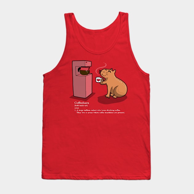 Coffeebara Cute Coffee Lover Capybara Gift For Capybara And Coffee Lovers Tank Top by Originals By Boggs